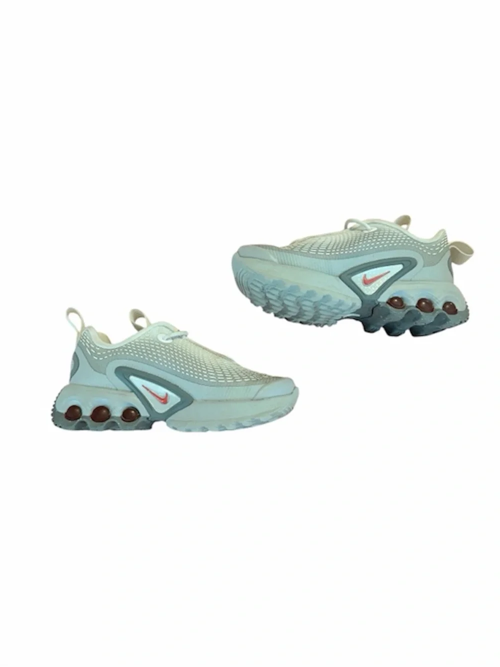 Nike Kids White & Gray Sneakers with Red Accents